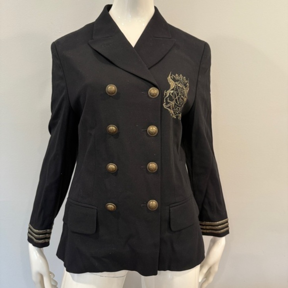 MONDI The Company Black Wool Crested Captains Jacket